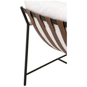 Essentials For Living Brando Club Chair~ LiveSmart Peyton-Pearl, Chestnut Top Grain Leather, Natural Gray Oak With Black Iron