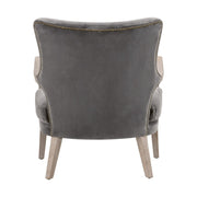 Essentials For Living Calvin Club Chair~ Dark Dove Velvet, Natural Gray Oak