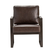 Crestview Collection Rutledge Dark Brown Faux Leather Accent Chair