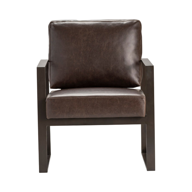 Crestview Collection Rutledge Dark Brown Faux Leather Accent Chair
