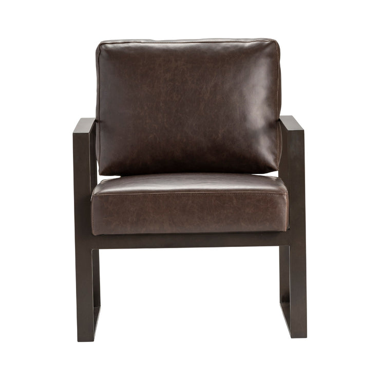 Crestview Collection Rutledge Dark Brown Faux Leather Accent Chair