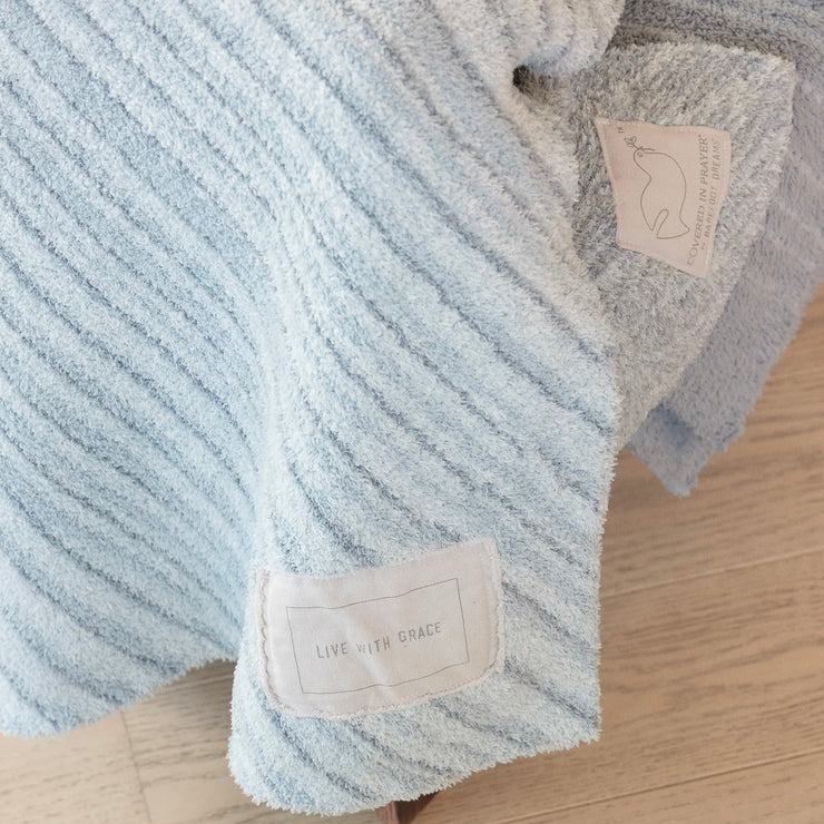 Barefoot Dreams CozyChic Covered in Prayer Inspiration Throw Blanket ~ Moonbeam Live With Grace