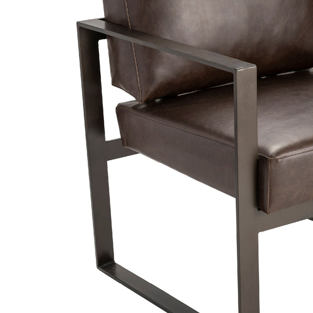Crestview Collection Rutledge Dark Brown Faux Leather Accent Chair