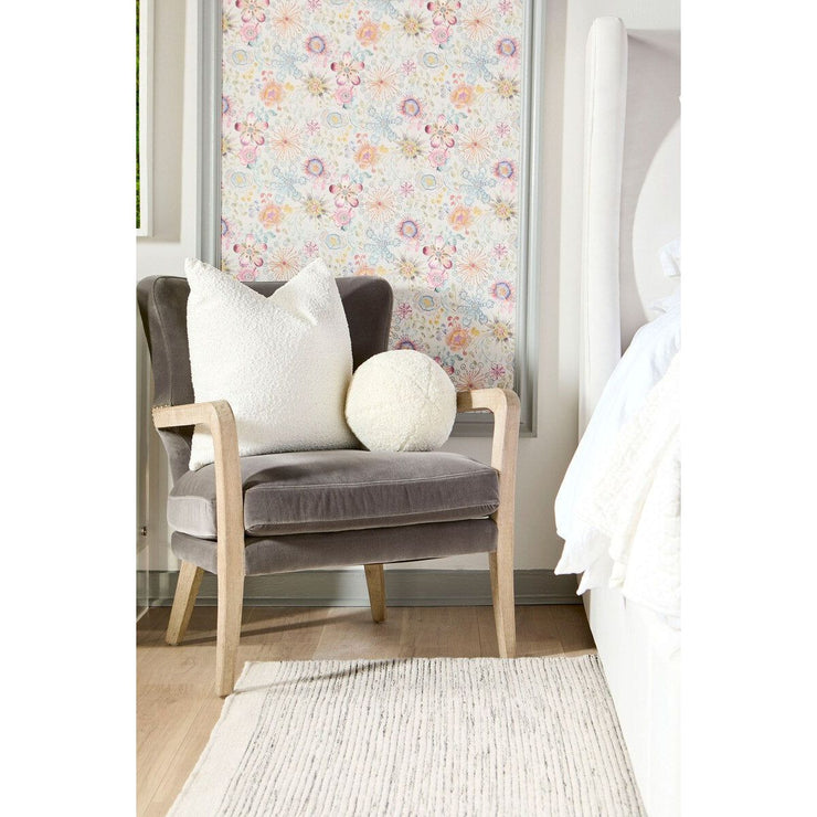 Essentials For Living Calvin Club Chair~ Dark Dove Velvet, Natural Gray Oak