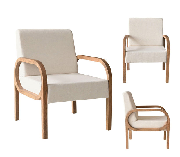 Crestview Collection Chico White Linen Accent Chair