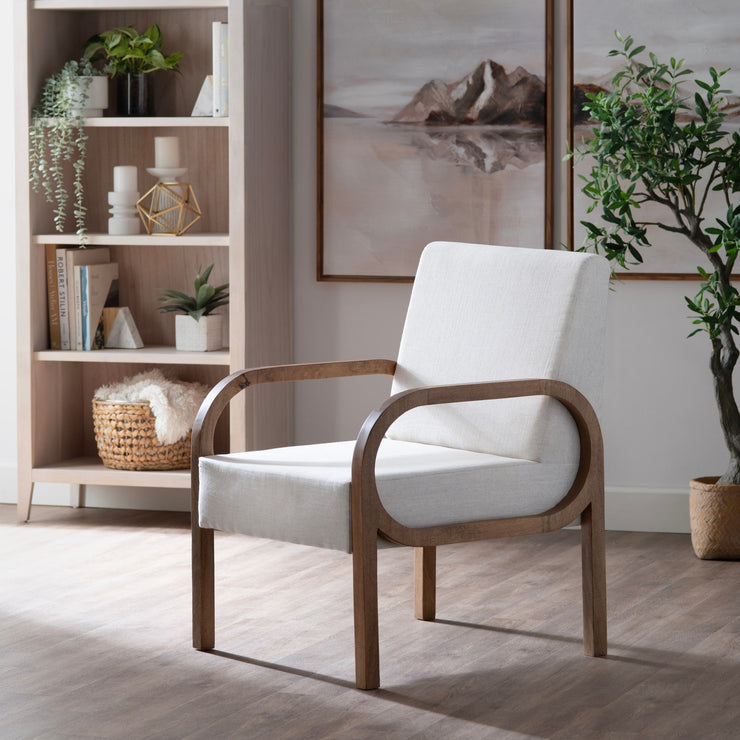 Crestview Collection Chico White Linen Accent Chair