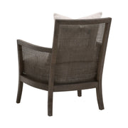 Essentials For Living Caris Club Chair~ LiveSmart Gellar-Linen, Matte Brown Oak & Cane