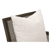 Essentials For Living Caris Club Chair~ LiveSmart Gellar-Linen, Matte Brown Oak & Cane