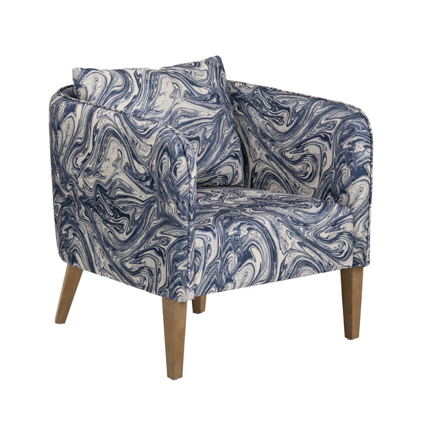 Crestview Collection Leary Blue and White Accent Chair