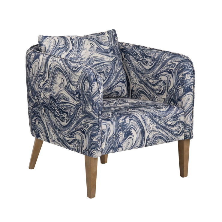 Crestview Collection Leary Blue and White Accent Chair