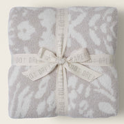 Barefoot Dreams CozyChic Fauna Leopard Throw Blanket ~ Stone and Cream