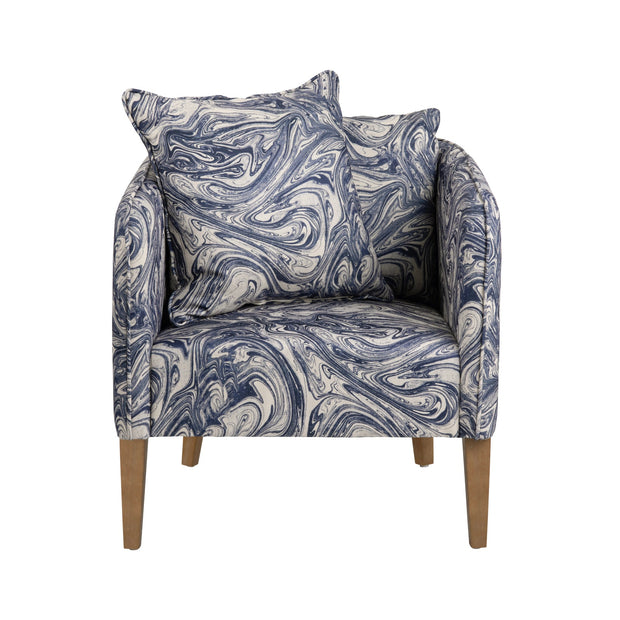 Crestview Collection Leary Blue and White Accent Chair