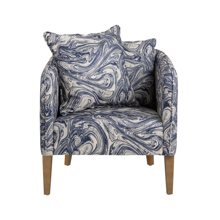 Crestview Collection Leary Blue and White Accent Chair