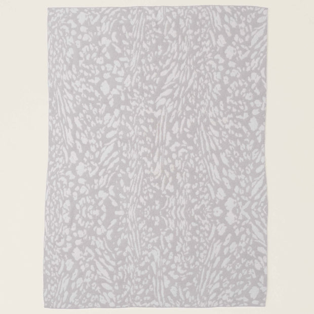Barefoot Dreams CozyChic Fauna Leopard Throw Blanket ~ Stone and Cream