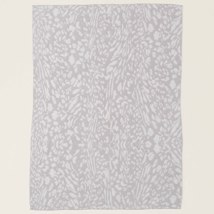 Barefoot Dreams CozyChic Fauna Leopard Throw Blanket ~ Stone and Cream