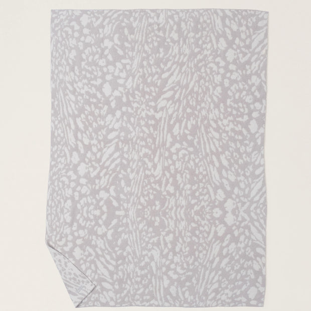 Barefoot Dreams CozyChic Fauna Leopard Throw Blanket ~ Stone and Cream