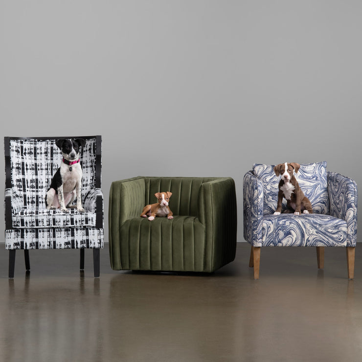 Crestview Collection Leary Blue and White Accent Chair