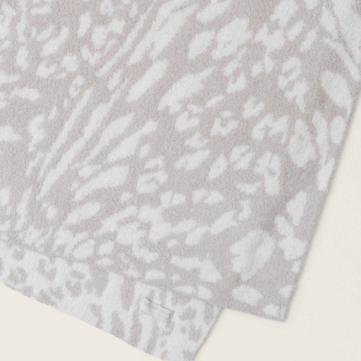 Barefoot Dreams CozyChic Fauna Leopard Throw Blanket ~ Stone and Cream