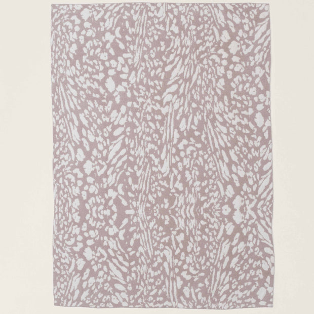 Barefoot Dreams CozyChic Fauna Leopard Throw Blanket ~ Dusty Mauve and Cream
