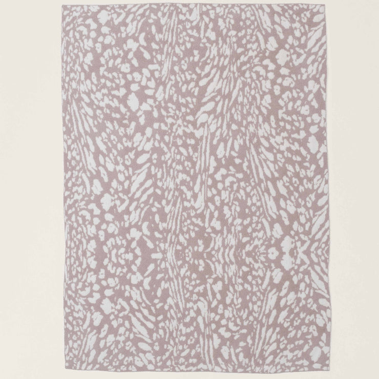 Barefoot Dreams CozyChic Fauna Leopard Throw Blanket ~ Dusty Mauve and Cream