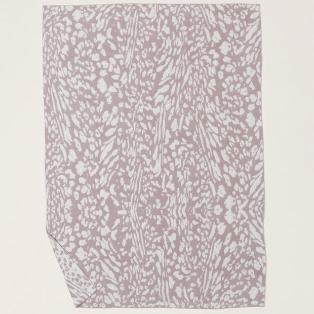 Barefoot Dreams CozyChic Fauna Leopard Throw Blanket ~ Dusty Mauve and Cream