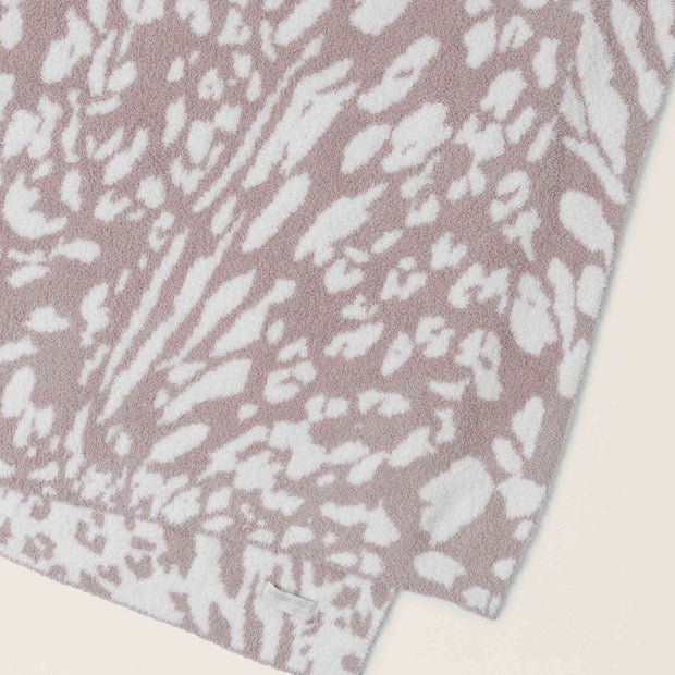 Barefoot Dreams CozyChic Fauna Leopard Throw Blanket ~ Dusty Mauve and Cream