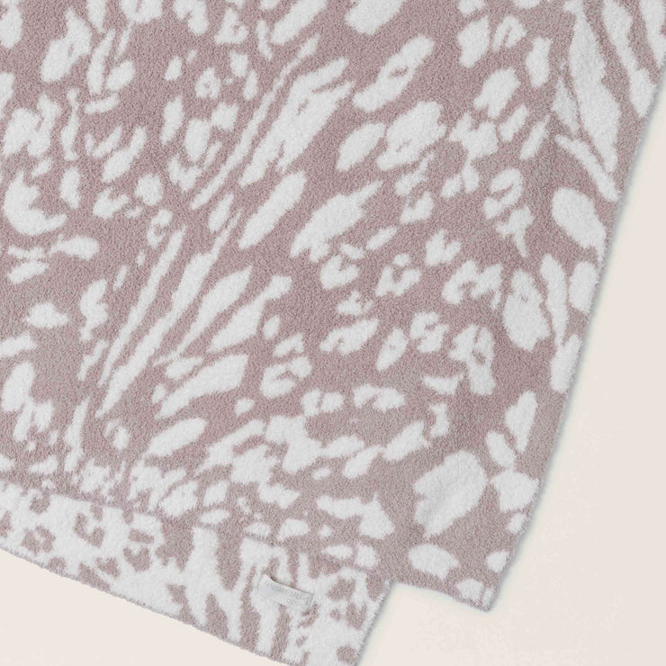 Barefoot Dreams CozyChic Fauna Leopard Throw Blanket ~ Dusty Mauve and Cream
