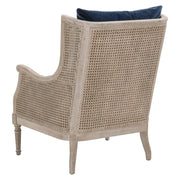 Essentials For Living Churchill Club Chair ~ Denim Velvet, Natural Gray Birch, Cane