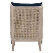Essentials For Living Churchill Club Chair ~ Denim Velvet, Natural Gray Birch, Cane