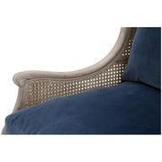 Essentials For Living Churchill Club Chair ~ Denim Velvet, Natural Gray Birch, Cane