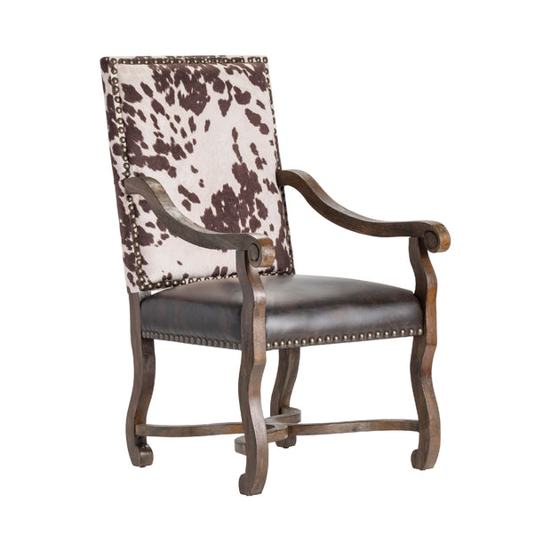 Crestview Collection Mesquite Ranch Leather and Faux Cowhide Armchair