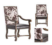 Crestview Collection Mesquite Ranch Leather and Faux Cowhide Armchair
