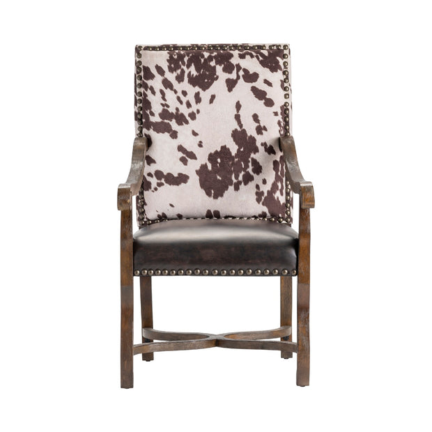 Crestview Collection Mesquite Ranch Leather and Faux Cowhide Armchair