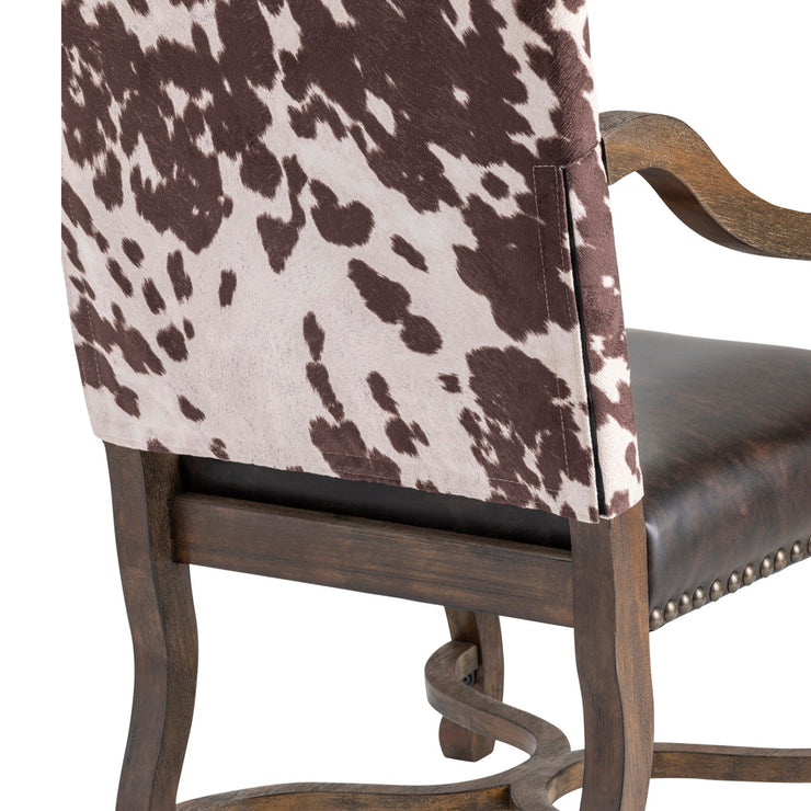 Crestview Collection Mesquite Ranch Leather and Faux Cowhide Armchair