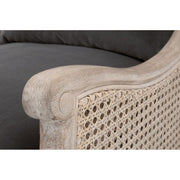 Essentials For Living Churchill Club Chair~ Dark Dove Velvet, Natural Gray Birch, Cane