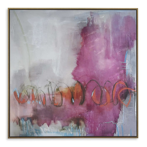 Casa Bella LivingWood Framed Shades Of Pinks And Blue Canvas