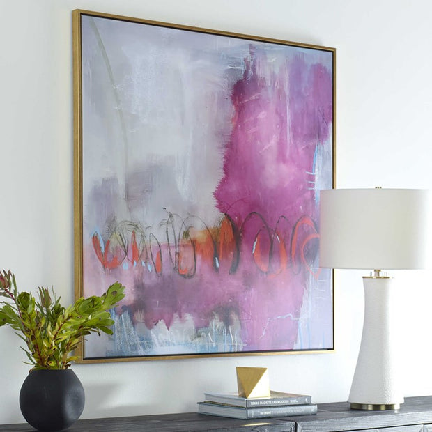 Casa Bella LivingWood Framed Shades Of Pinks And Blue Canvas