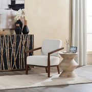 Crestview Collection Calder White Linen Accent Chair