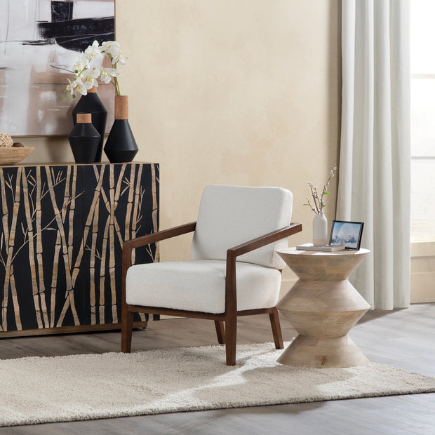Crestview Collection Calder White Linen Accent Chair