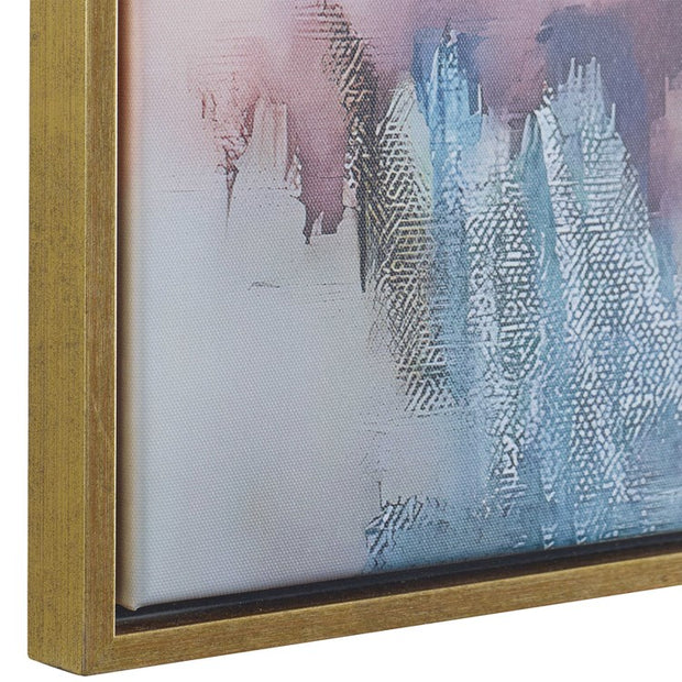 Casa Bella LivingWood Framed Shades Of Pinks And Blue Canvas