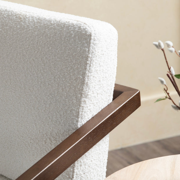 Crestview Collection Calder White Linen Accent Chair