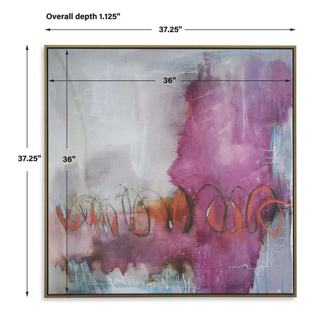 Casa Bella LivingWood Framed Shades Of Pinks And Blue Canvas