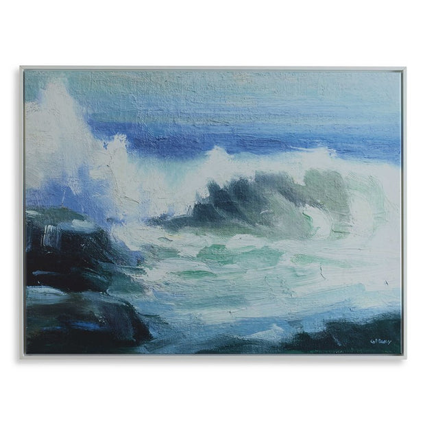 Casa Bella Living Waves From The Ocean Wood Framed Canvas