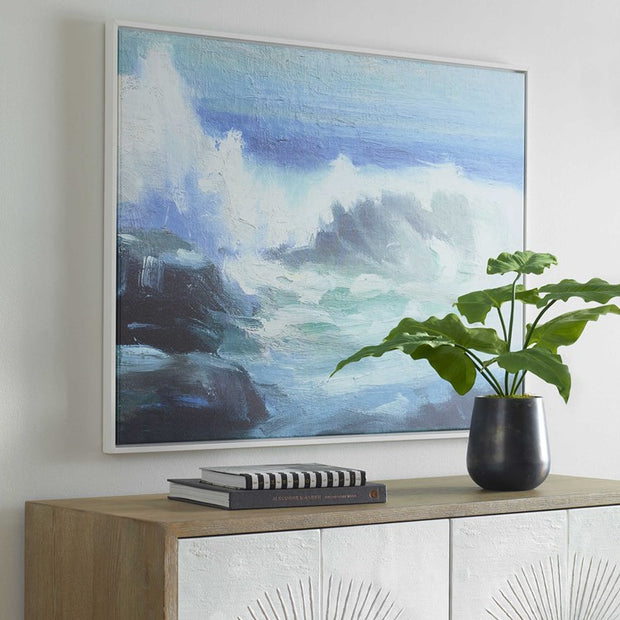 Casa Bella Living Waves From The Ocean Wood Framed Canvas
