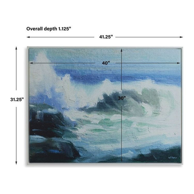 Casa Bella Living Waves From The Ocean Wood Framed Canvas