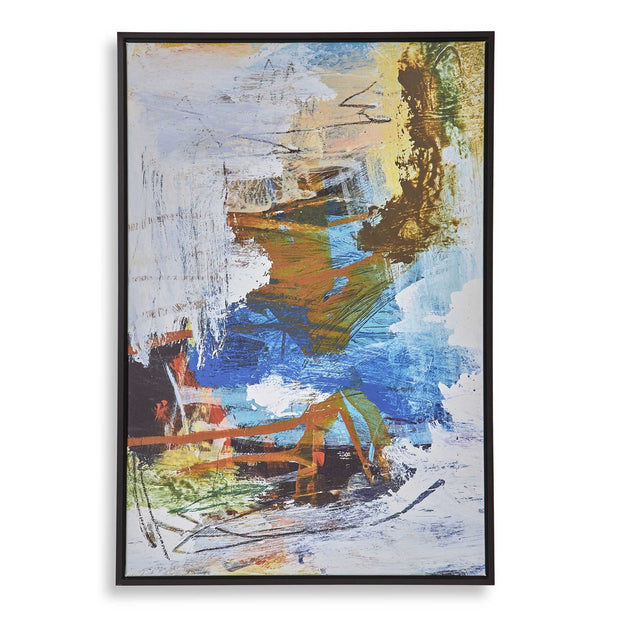 Casa Bella Living White With Multiple Accent Colors Framed Canvas