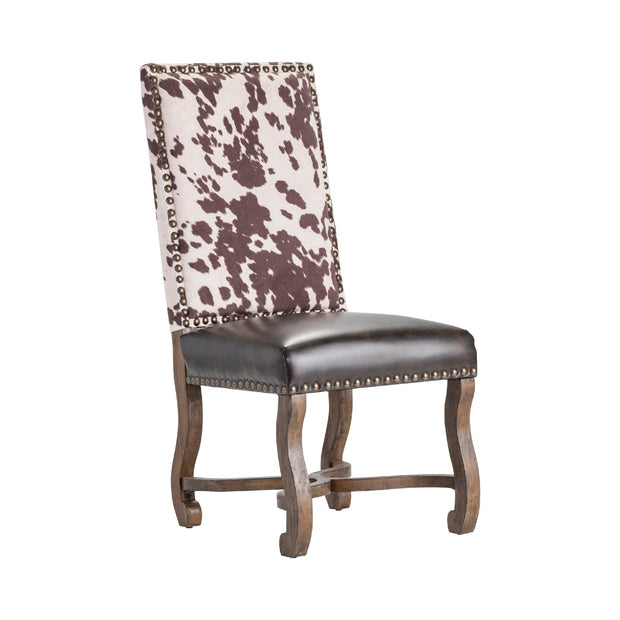 Crestview Collection Mesquite Ranch Leather and Faux Cowhide  Accent Chair