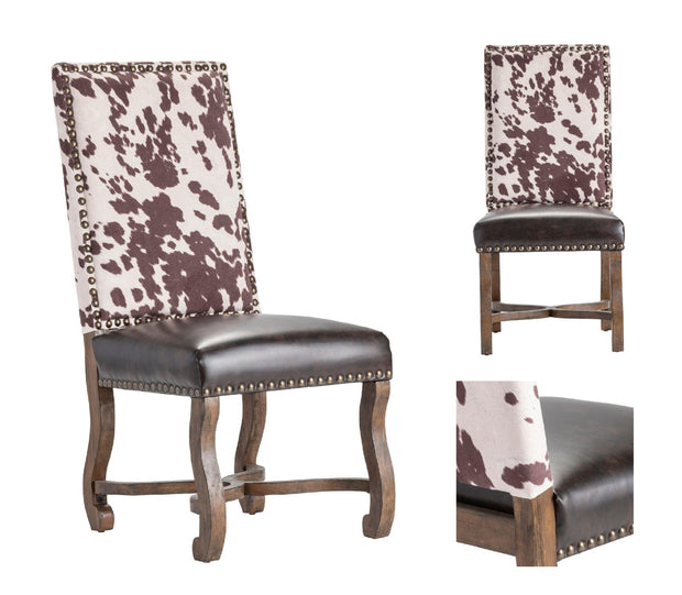 Crestview Collection Mesquite Ranch Leather and Faux Cowhide  Accent Chair