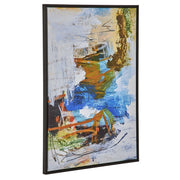 Casa Bella Living White With Multiple Accent Colors Framed Canvas