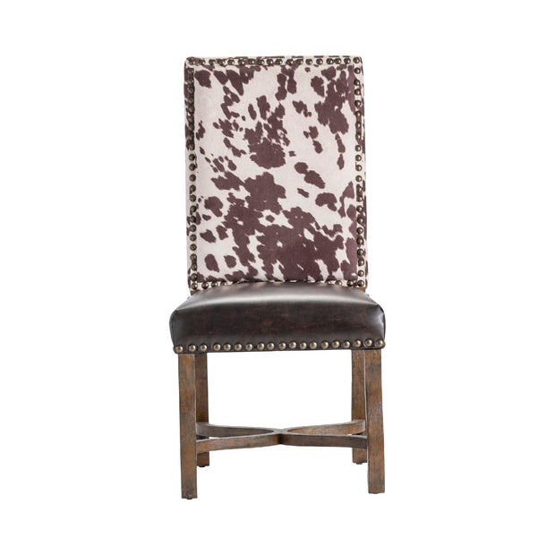 Crestview Collection Mesquite Ranch Leather and Faux Cowhide  Accent Chair